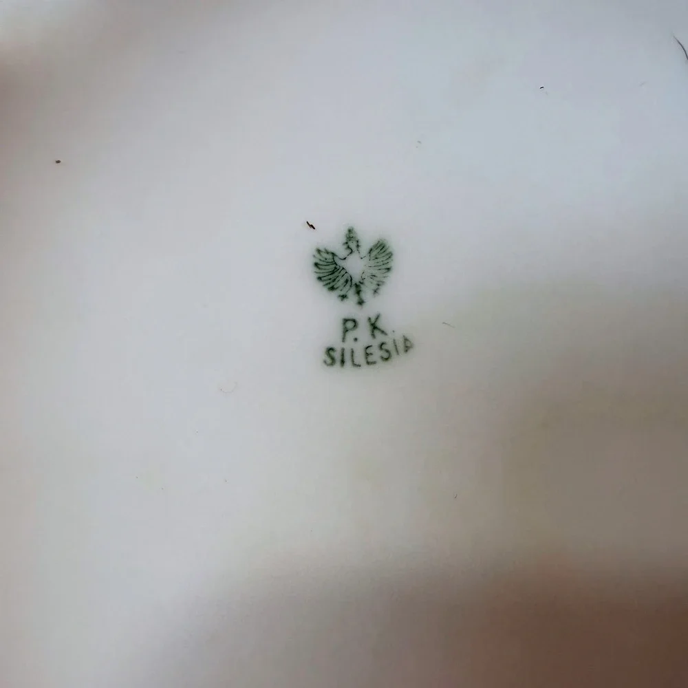 PK Silesia Sugar Bowl Antique Porcelain Pink Roses Cottagecore Victorian